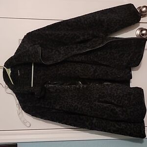 Torrid Dark Gray Leopard Fleecw Jacket
